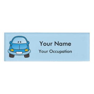 Name des blauen Cartoon Namenschild