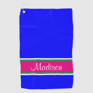 Name des blauen rosa grünen Streifens Golfhandtuch