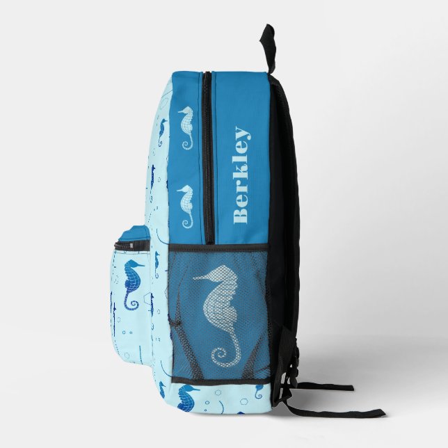 Name des Blauen Seepferds Bedruckter Rucksack (Rechts)