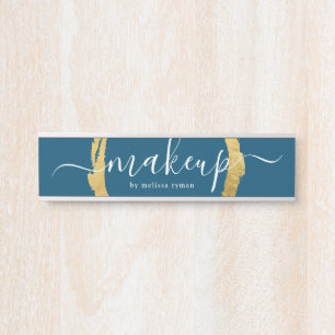 Name des Blauen und Goldmakeup-Künstlers PLate Türschild