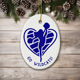 Name des Blue Cheerleader Team Keramik Ornament