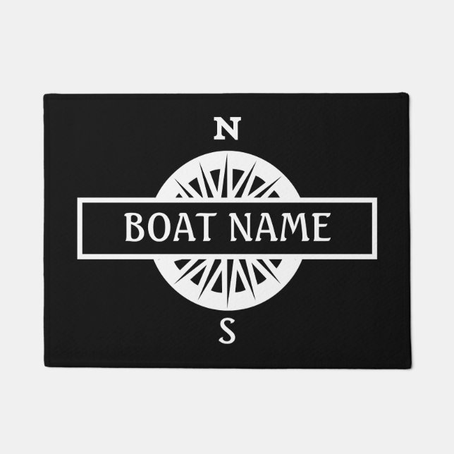 Name des Bootes Compass Dock Mat Fußmatte (Vorderseite)