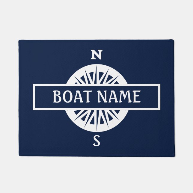 Name des Bootes Compass Dock Mat Fußmatte (Vorderseite)
