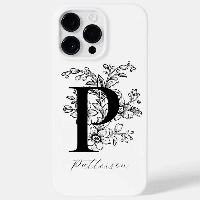 Name des Botanischen Buchstaben P Monogramms Case-Mate iPhone 14 Pro Max Hülle (Rückseite)