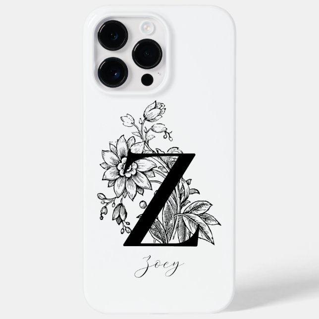 Name des Botanischen Buchstaben Z Monogramms Case-Mate iPhone 14 Pro Max Hülle (Rückseite)