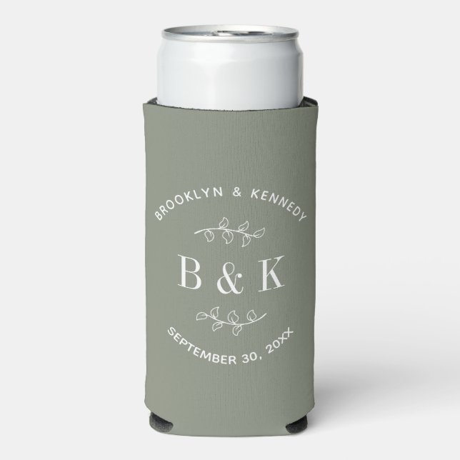Name des botanischen Monogrammkopfes Selters Dosenkühler (Seltzer Vorderseite)
