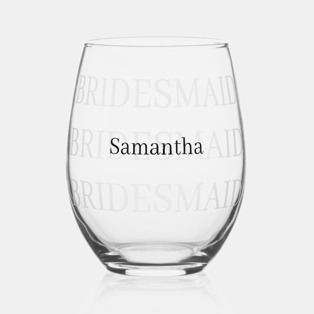 Name des Bridesmaid-Add Weinglas Ohne Stiel (Vorderseite)