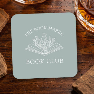 Name des Buchclubs Personalisiertes Event Rechteckiger Pappuntersetzer