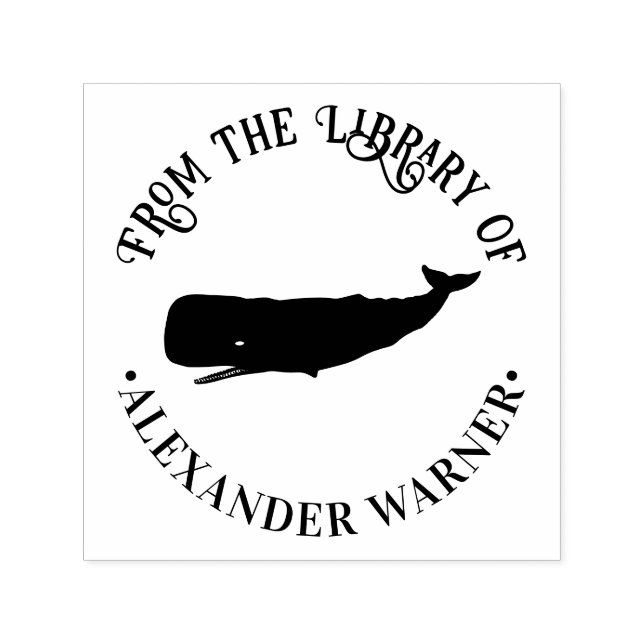 Name des Buches Nautical Theme Silhouette Whale Permastempel (Design)