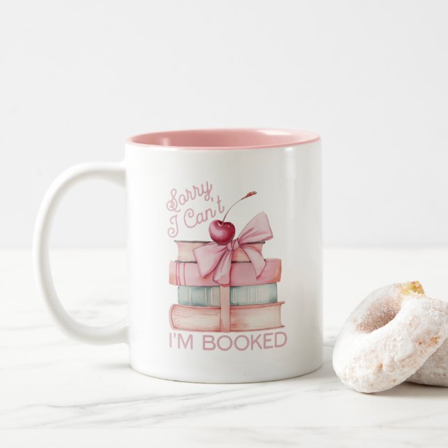 Name des Buchstapels Coquette Zweifarbige Tasse (Mit Donut)