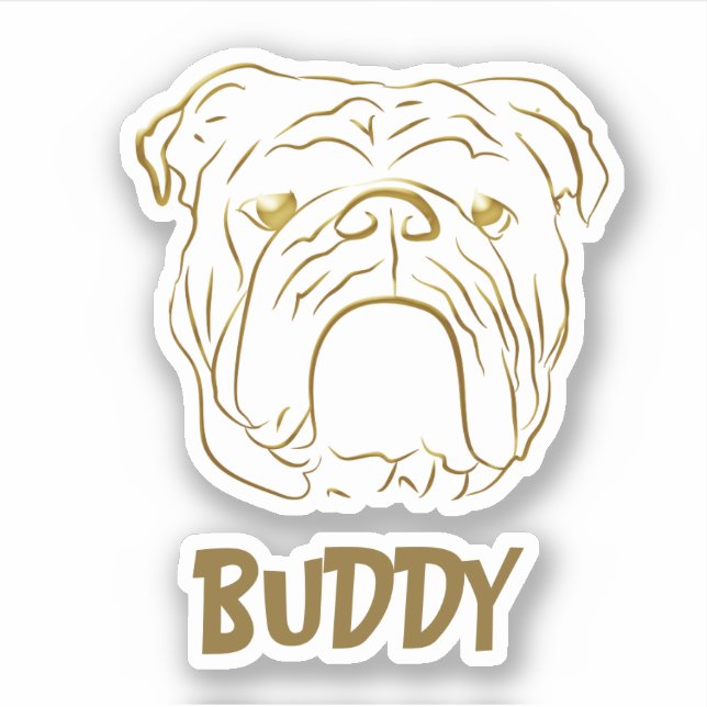 Name des Bulldog-Hundes Aufkleber (Vorderseite)