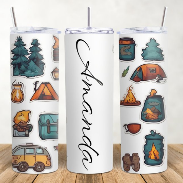 Name des Campings personalisieren Thermosbecher (Von Creator hochgeladen)