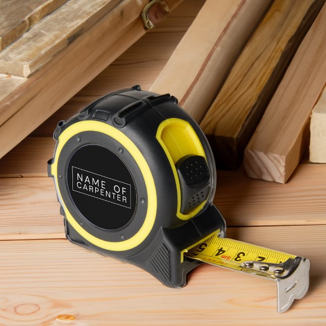 Name des Carpenters Einfach Minimalistischer, benu Maßband (Personalized retractable tape measure - great gift for carpenter or other tradesman)