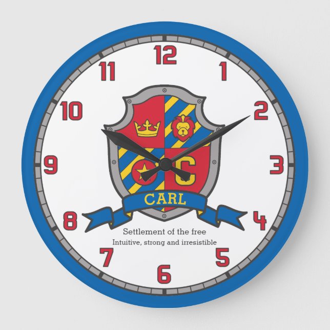 Name des Carriers, d. h. heraldry Schild Buchstabe Große Wanduhr (Vorderseite)