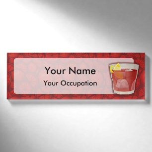 Name des Cocktails Namenschild