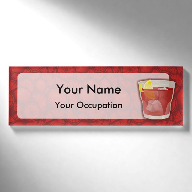 Name des Cocktails Namenschild (Vorderseite)