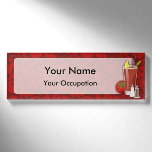 Name des Cocktails von Bloody Mary Namenschild