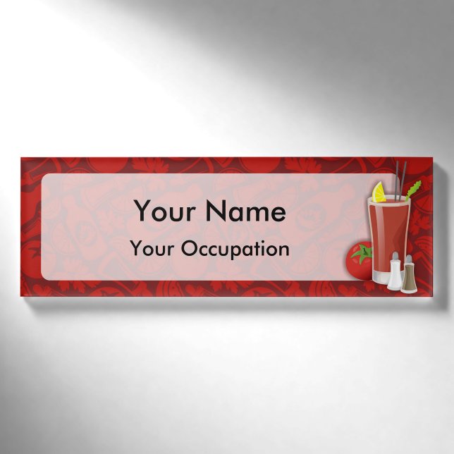 Name des Cocktails von Bloody Mary Namenschild (Vorderseite)