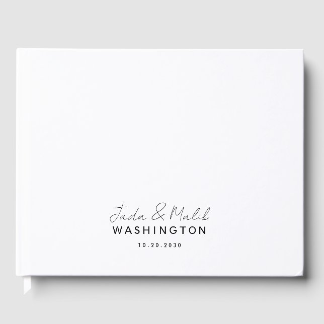 Name des Coupels Name Wedding Monogram Script Name Gästebuch (Vorderseite)