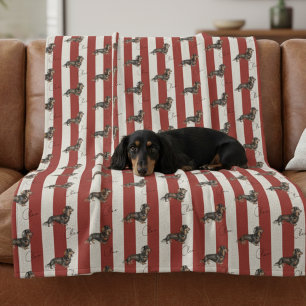 Name des Dackel-Pets mit benutzerdefinierten roten Fleecedecke