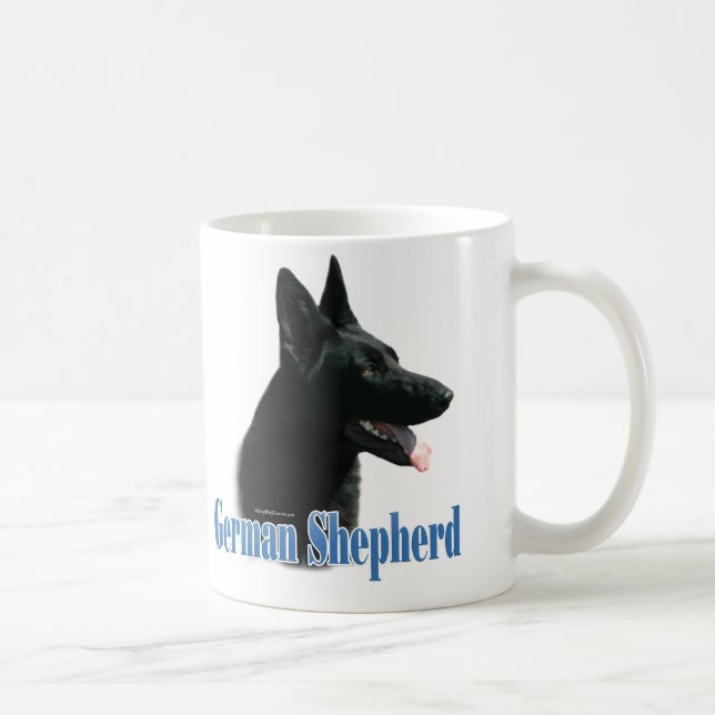Name des deutschen Hirten (schwarz) Kaffeetasse (Rechts)