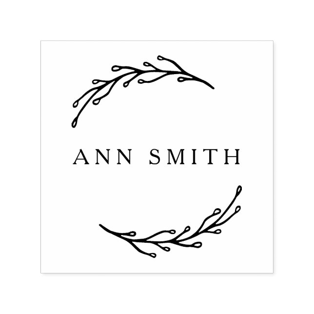Name des eleganten botanischen Circular Business-L Permastempel (Design)