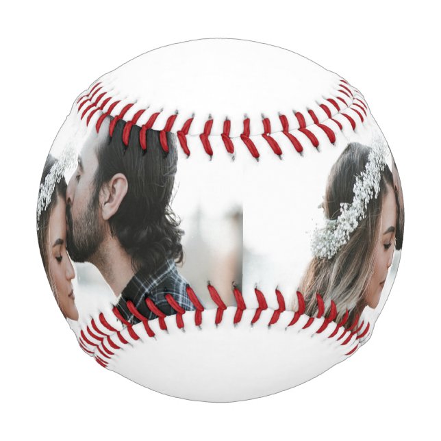 Name des eleganten Fotos Datum Personalisiert Baseball (Vorderseite)