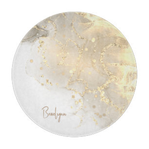 Name des eleganten Glitzer aus Goldmarmor Schneidebrett