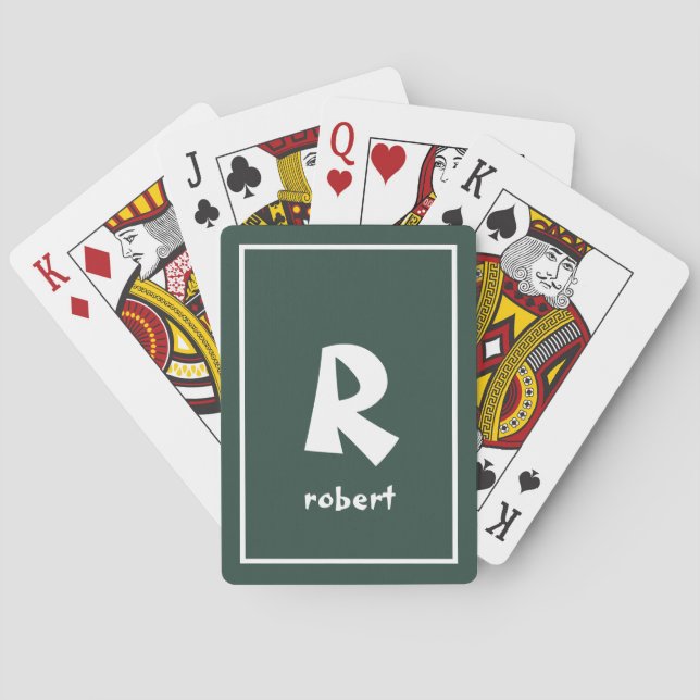 Name des ersten personalisierten grünen und weißen spielkarten (Rückseite)