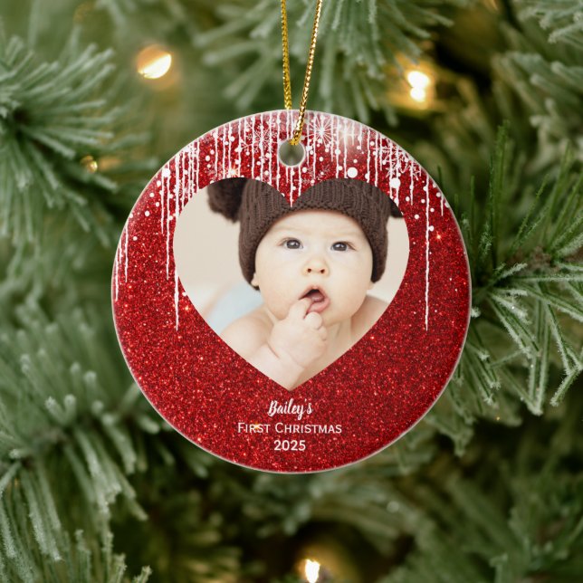 Name des ersten Weihnachtsgeburts für Baby Keramik Ornament (Baum)