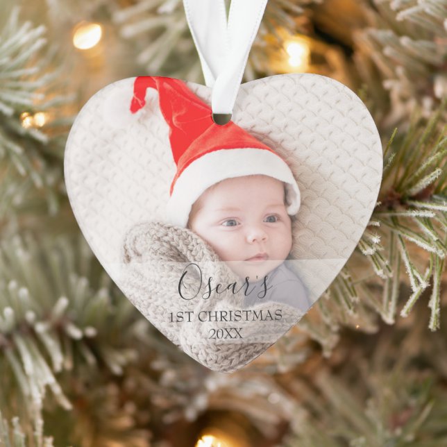 Name des ersten Weihnachtsjungen Fotos Ornament (Baum)