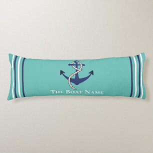 Name des Familienboots Aquamarin Blue Anchor Rope  Seitenschläferkissen
