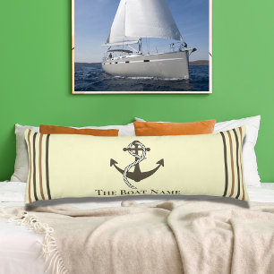 Name des Familienboots Cream Brown Anchor Rope Nau Seitenschläferkissen