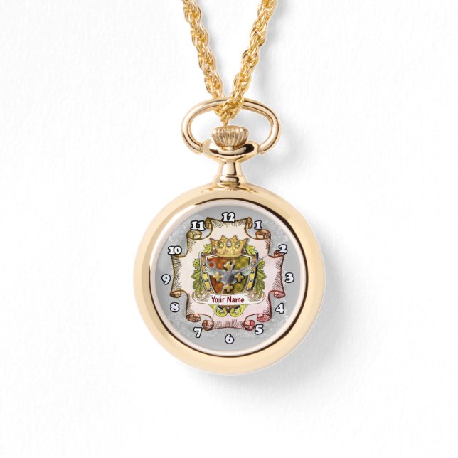 Name des Familienwappens Armbanduhr (Vorderseite)