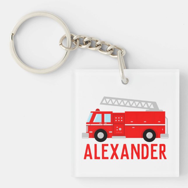 Name des Feuerfahrzeugs Schlüsselanhänger (Vorderseite)