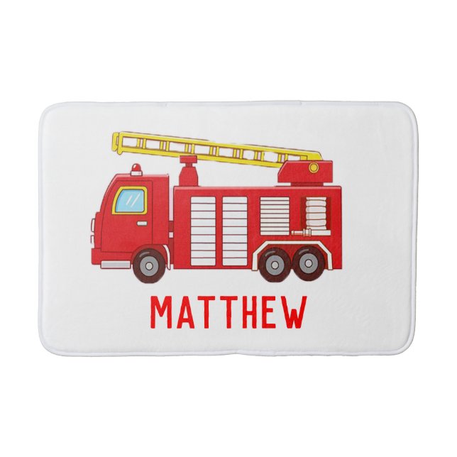 Name des Feuerwehrwagens Badematte (Vorderseite)