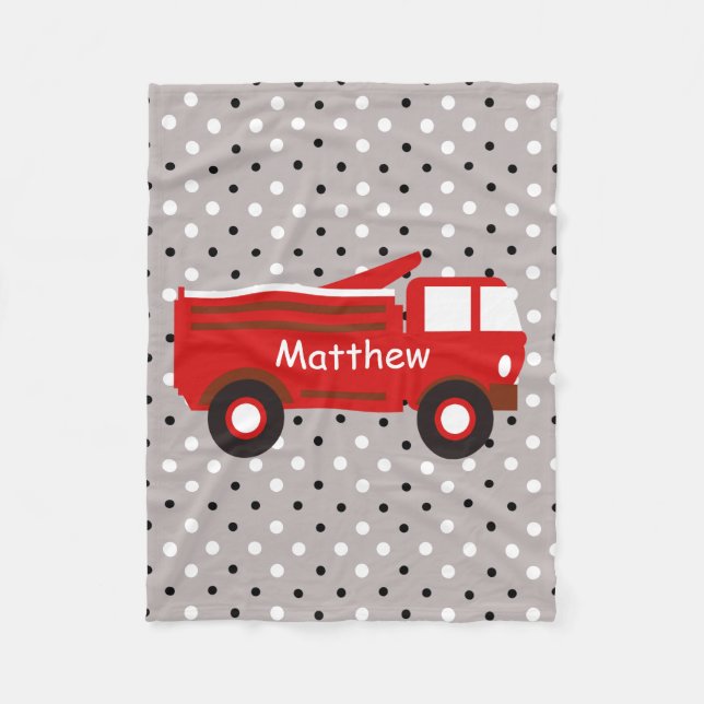 Name des Firetruck-w, niedlich für Kinder! Fleecedecke (Vorderseite)