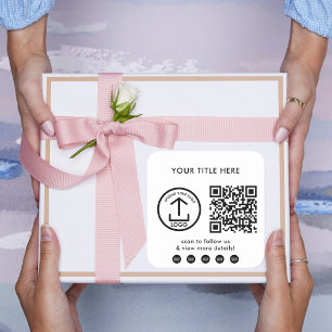 Name des Firmenlogos QR Code Social Media Icons Quadratischer Aufkleber