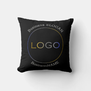 Name des Firmenlogos Slogan Beruflich schwarz Kissen