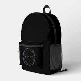 Name des Firmenlogos Slogan Mitte Vorderseite Schw Bedruckter Rucksack