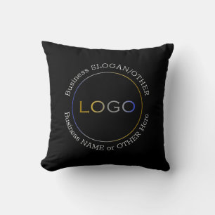 Name des Firmenlogos Slogan Mitte Vorderseite Schw Kissen