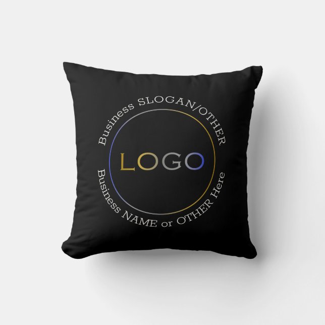 Name des Firmenlogos Slogan Mitte Vorderseite Schw Kissen (Vorderseite)