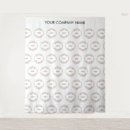 Name des Firmenlogos Weiße Foto Hintergrund Wandteppich