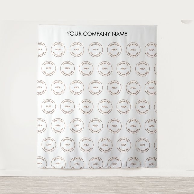 Name des Firmenlogos Weiße Foto Hintergrund Wandteppich (Vorderseite)