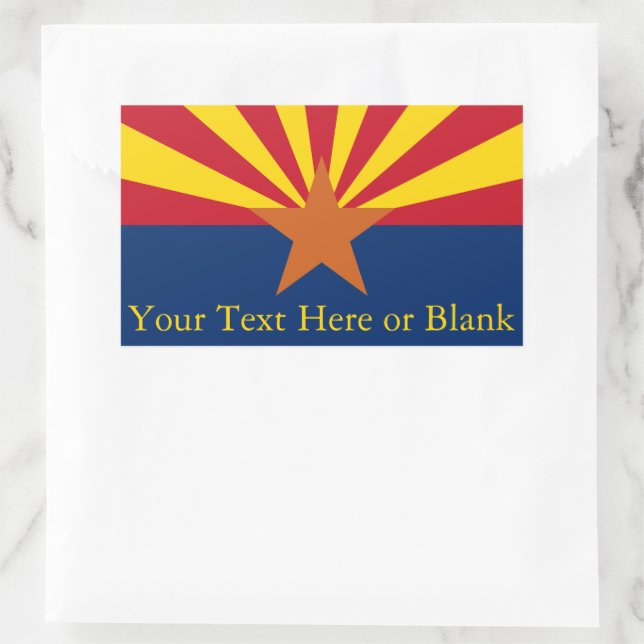 Name des Flaggenbilds des Staates Arizona Rechteckiger Aufkleber (Tasche)