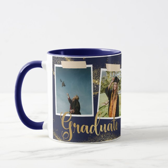 Name des Fotos Blue Abschluss Tasse (Links)