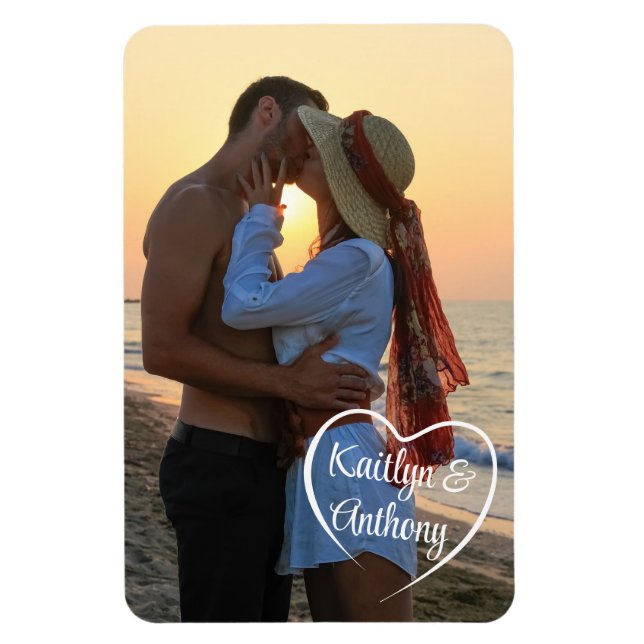 Name des Fotos "Couple Liebe Heart" Magnet (Vertikal)