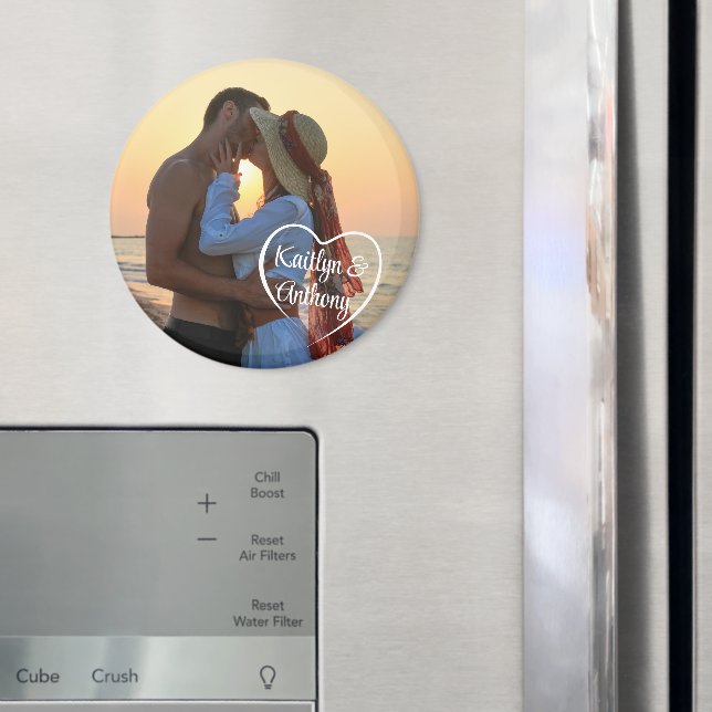 Name des Fotos "Couple Liebe Heart" Magnet (In Situ (Kühlschrank))