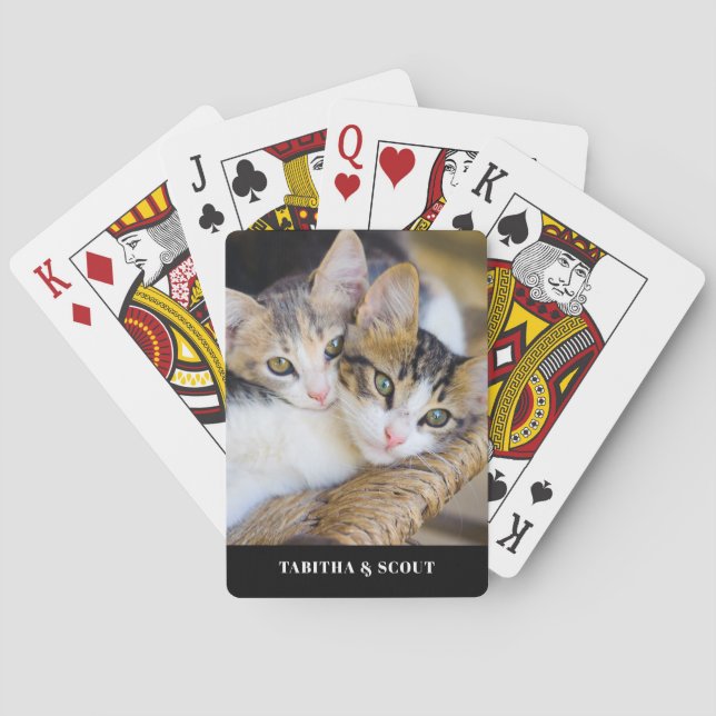 Name des Fotos der Katze Spielkarten (Rückseite)