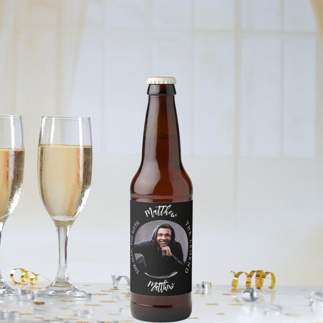 Name des Fotos der Mythen Schwarz-weiß Bierflaschenetikett (Von Creator hochgeladen)